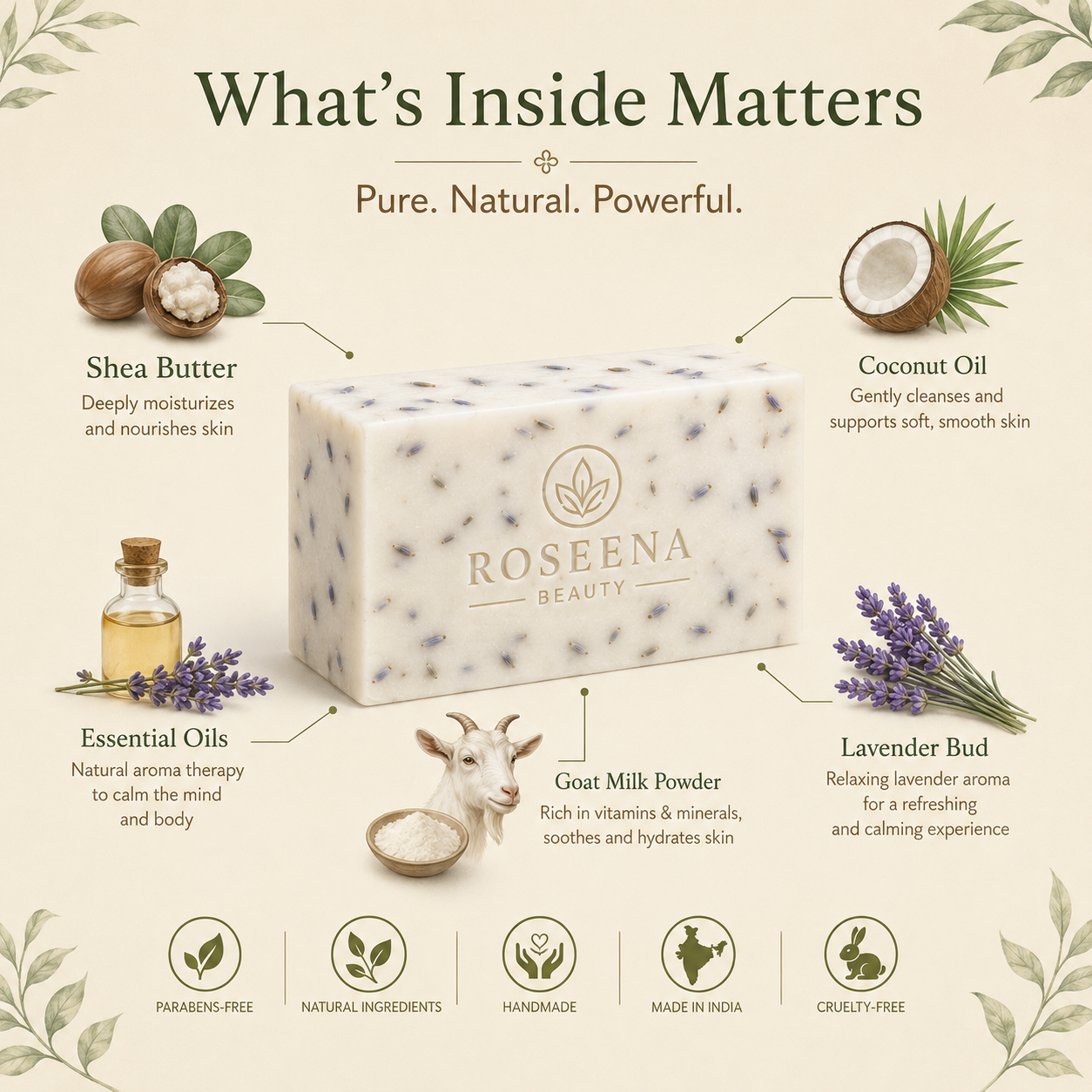Handmadegoat milk soap with lavender essential oil India